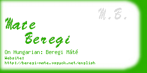 mate beregi business card